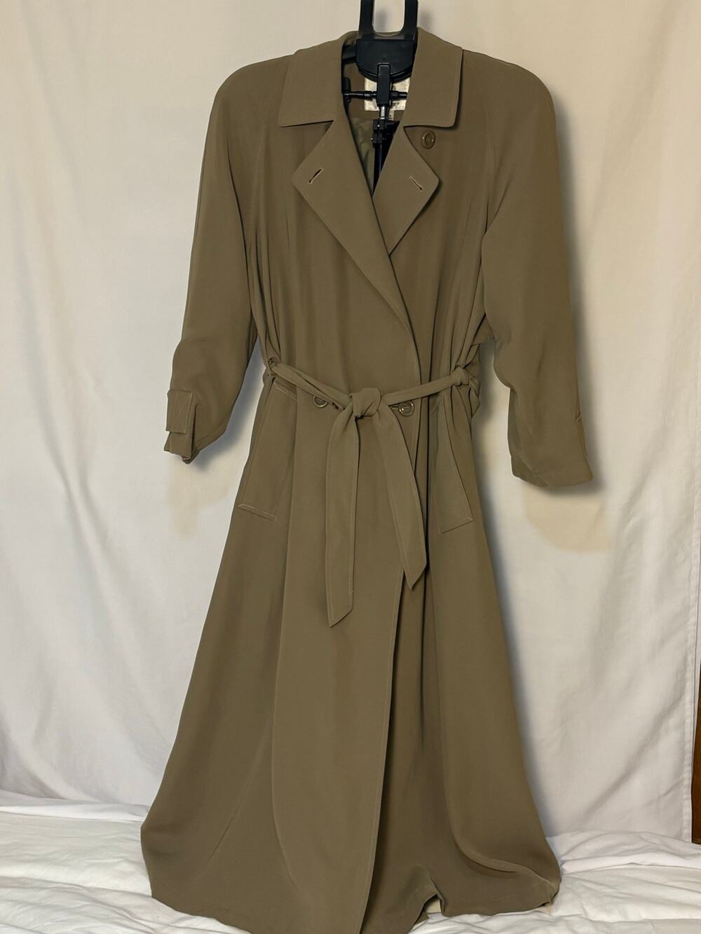 Vintage Misty Harbor Taupe Brown Belted Trench Coat Size 10